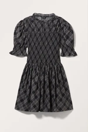 Monki Puffy Smocked Mini Dress