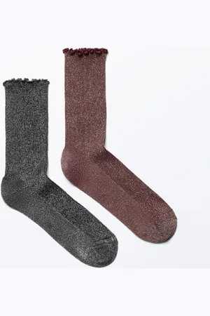 Monki 2-pack Metal Frill Socks