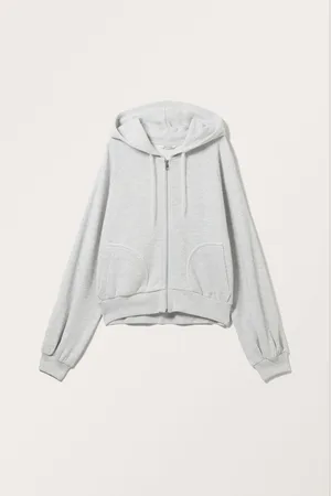 Monki Cropped Loose Zip Hoodie