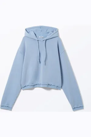 Monki Cropped Terry Pyjama Hoodie - Blue