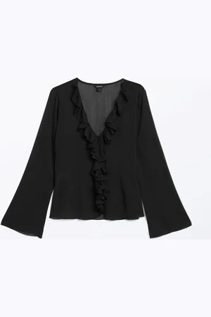 Monki Frilled blouse with bell sleeves