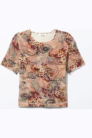 Monki Soft Printed Short-Sleeved T-shirt - Pink