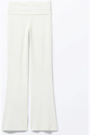 Monki Low Waist Flared Pyjama Trousers - White