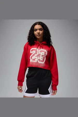 Nike Dámská zkrácená mikina Jordan Flight Fleece s kapucí a saténovou podšívkou