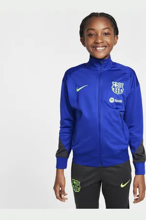 Nike Třetí pleteninová fotbalová tepláková souprava Dri-FIT FC Barcelona Strike pro větší děti