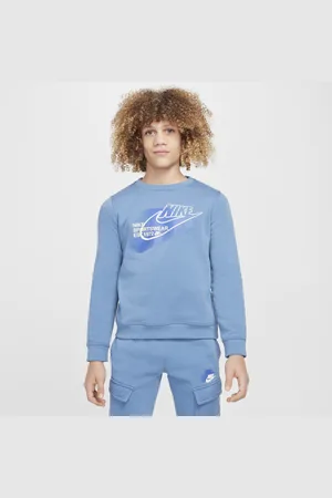 Nike Flísová mikina Sportswear Standard Issue s kulatým výstřihem pro větší děti (chlapce)