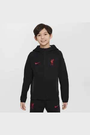 Nike Mikina Football Liverpool FC Tech Fleece s kapucí a zipem po celé délce pro větší děti (chlapce)