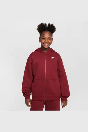 Nike Volnější mikina Sportswear Club Fleece s kapucí a zipem po celé délce pro větší děti