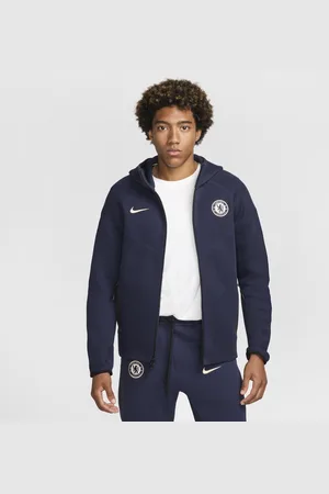 Nike Pánská mikina Football Chelsea FC Tech Fleece Windrunner s kapucí a zipem po celé délce