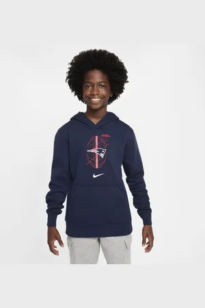 Nike Flísová mikina NFL New England Patriots Club Icon Edition s kapucí pro větší děti