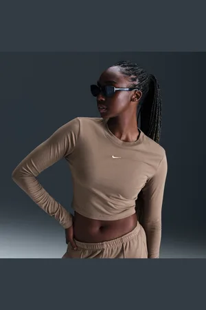 Nike Dámské zeštíhlené zkrácené tričko s dlouhým rukávem Sportswear Chill Knit