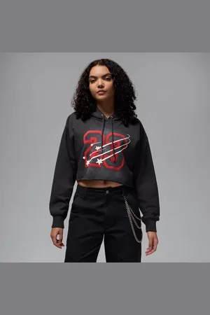 Nike Dámská zkrácená mikina Jordan Flight Fleece s kapucí a saténovou podšívkou
