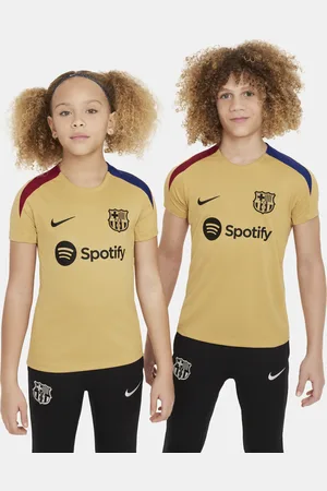 Nike Pleteninové fotbalové tričko Dri-FIT FC Barcelona Strike s krátkým rukávem pro větší děti
