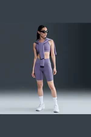 Nike Dámské 20cm cyklistické kraťasy Universa s vysokým pasem, střední oporou a kapsami