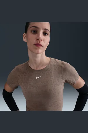 Nike Dámské zkrácené žakárové tričko Pro Dri-FIT s krátkým rukávem