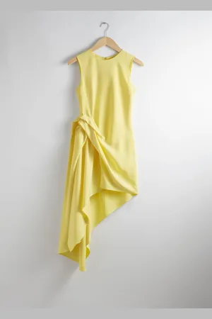 & OTHER STORIES Draped Asymmetric Midi Dress