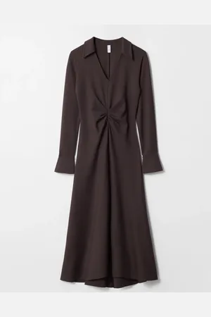 & OTHER STORIES Ruched-Waist Midi Dress