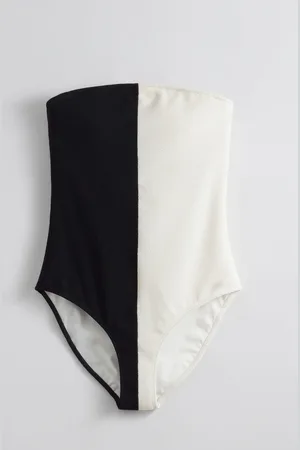 & OTHER STORIES Two-Tone Bandeau Swimsuit