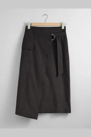 & OTHER STORIES Asymmetric Wrap Midi Skirt