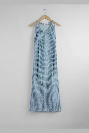 & OTHER STORIES Beaded Crochet Midi Dress