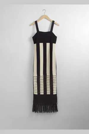& OTHER STORIES Fringed Knit Midi Dress