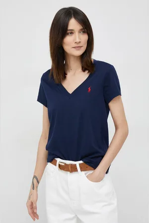 Ralph Lauren Bavlněné tričko tmavomodrá barva