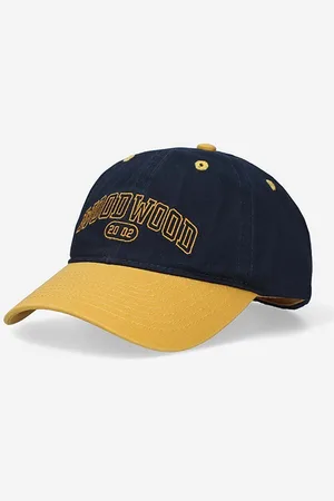 WoodWood Bavlněná baseballová čepice Brian tmavomodrá barva