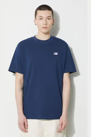 New Balance Bavlněné tričko Small Logo tmavomodrá barva