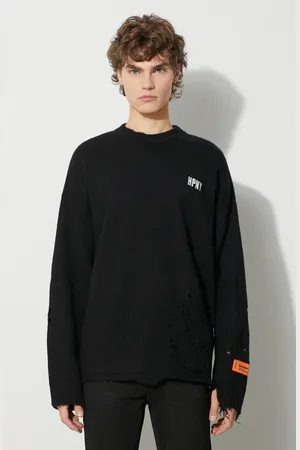Heron Preston Vlněný svetr Shredded Knit Crewneck pánský