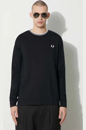Fred Perry Bavlněné tričko s dlouhým rukávem barva