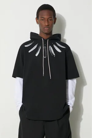 MARCELO BURLON Bavlněná mikina Collar Feathers Dbl Sleeves pánská
