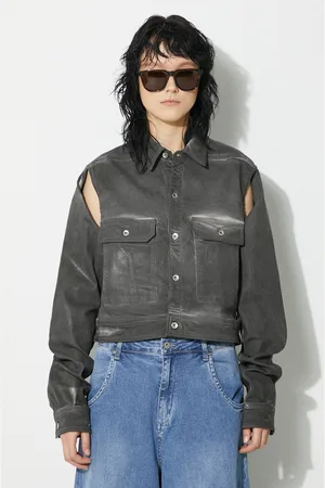 Rick Owens Bunda Rick Owens Denim Jacket Cape Sleeve Cropped Outershirt dámská