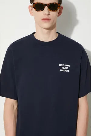 Drôle de Monsieur Bavlněné tričko Le T-Shirt Slogan tmavomodrá barva