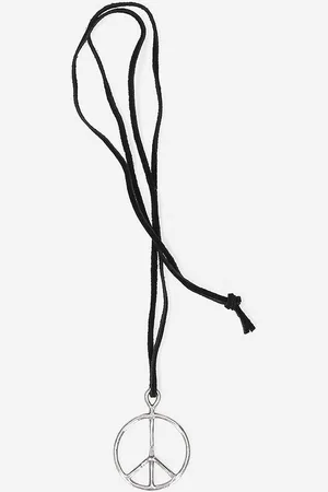 Pins & Needles Náhrdelník Peace Pendant - Deer Cord LQ015.SILVER-Black