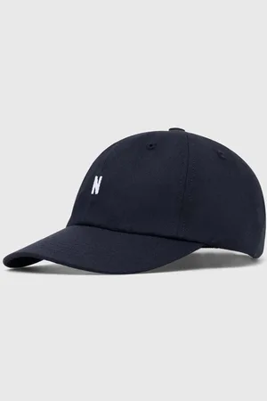 Norse projects Bavlněná baseballová čepice tmavomodrá barva