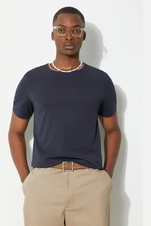 Paul Smith Bavlněné tričko tmavomodrá barva