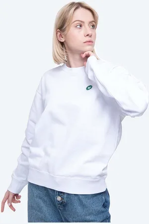 WoodWood Bavlněná mikina Jess 10002401-2424 BRIGHT WHITE dámská