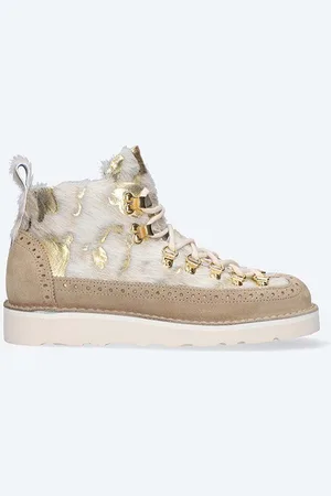 FRACAP Kožené kotníkové boty MAGNIFICO M130 WHITE/GOLD dámské