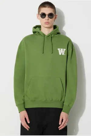 WoodWood Bavlněná mikina Cass AA Moss Embroidery Hoodie pánská