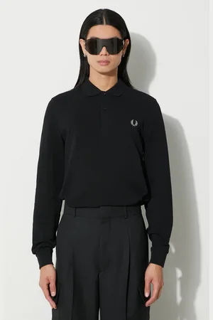 Fred Perry Bavlněné tričko s dlouhým rukávem barva
