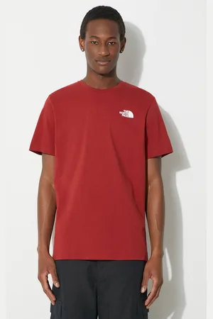 The North Face Bavlněné tričko M S/S Redbox Tee vínová barva