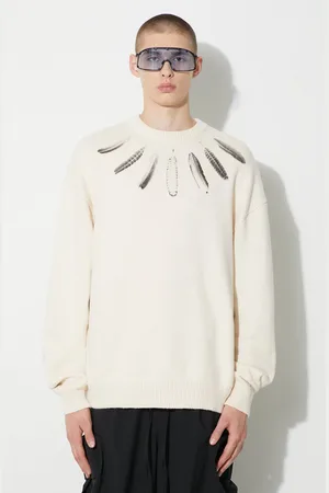 MARCELO BURLON Bavlněný svetr Aop Wind Feather barva