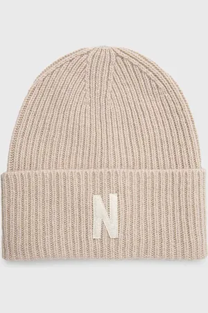 Norse projects Vlněná čepice Merino Lambswool Rib N Logo Beanie barva