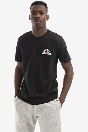 Woolrich Bavlněné tričko Logo Mountain Tee CFWOTE0061MRUT2926 barva