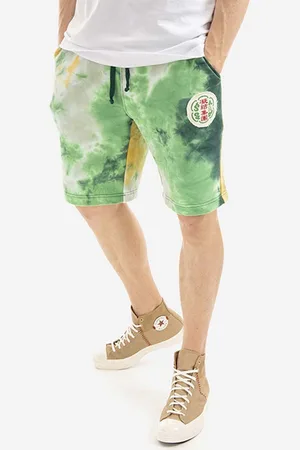CLOT Bavlněné šortky Badge Shorts CLSRS50016-GREEN barva