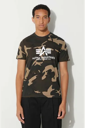 Alpha Industries Bavlněné tričko Basic T-Shirt Camo barva