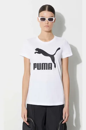 PUMA Bavlněné tričko Classic Logo Tee barva