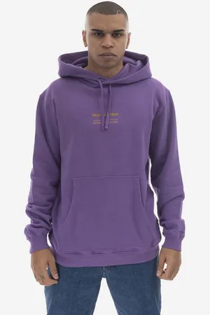 Maharishi Bavlněná mikina Miltype Embroidered Hooded Sweat 7010 PURPLE pánská