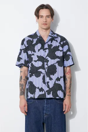 Neil Barrett Bavlněná košile Boxy Bold Flowers Print Short Sleeve Shirt regular