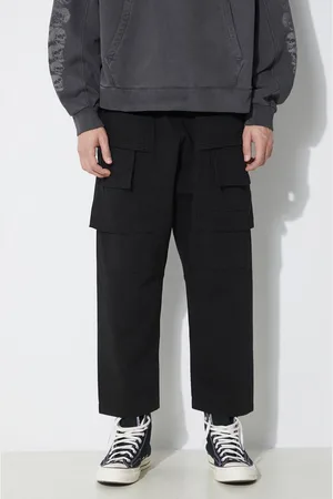 Rick Owens Bavlněné kalhoty Rick Owens Woven Pants Creatch Cargo Cropped Drawstring barva